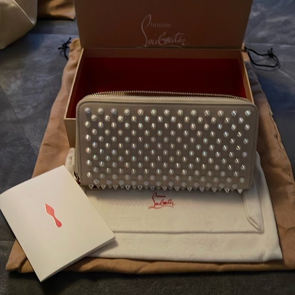 Christian Louboutin panettone wallet calf empire/spikes beige leather multicolor - Picture 12 of 15